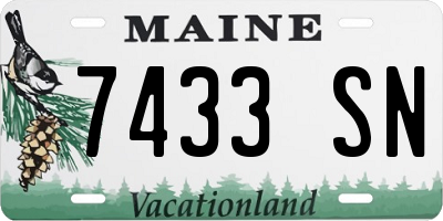 ME license plate 7433SN