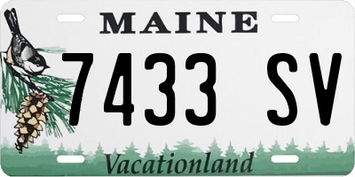 ME license plate 7433SV