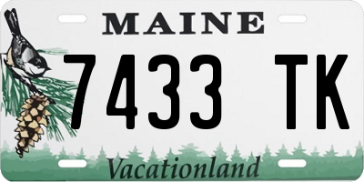 ME license plate 7433TK