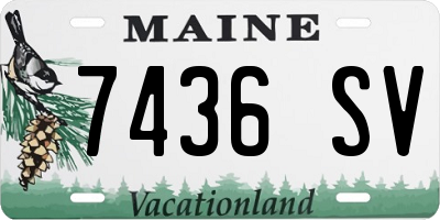 ME license plate 7436SV