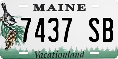 ME license plate 7437SB
