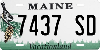 ME license plate 7437SD