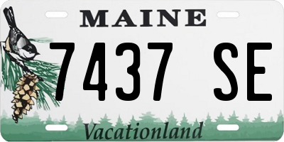ME license plate 7437SE