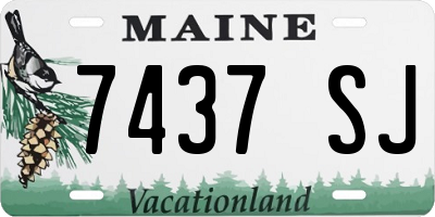 ME license plate 7437SJ