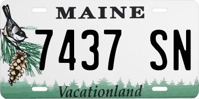 ME license plate 7437SN
