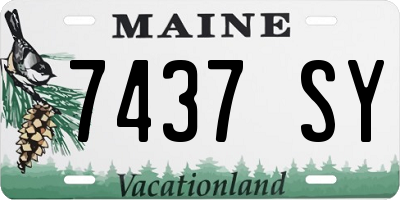 ME license plate 7437SY