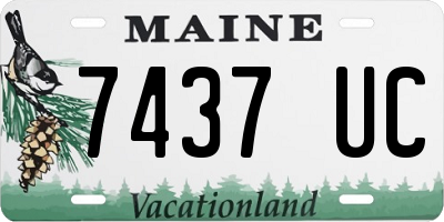 ME license plate 7437UC
