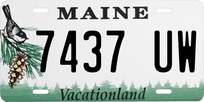 ME license plate 7437UW