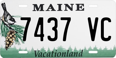 ME license plate 7437VC