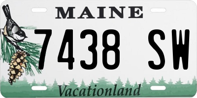 ME license plate 7438SW