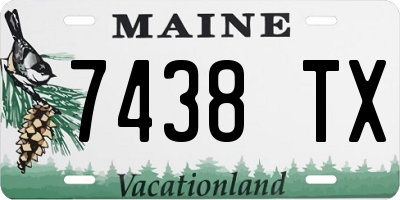 ME license plate 7438TX