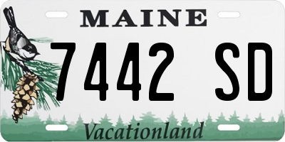 ME license plate 7442SD