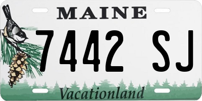 ME license plate 7442SJ