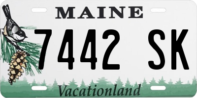 ME license plate 7442SK