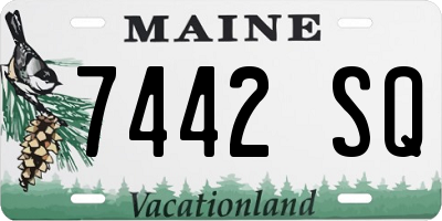 ME license plate 7442SQ