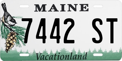 ME license plate 7442ST