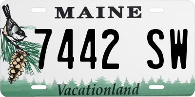 ME license plate 7442SW