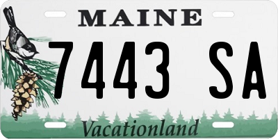 ME license plate 7443SA