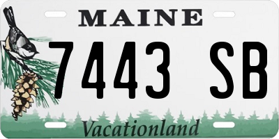 ME license plate 7443SB