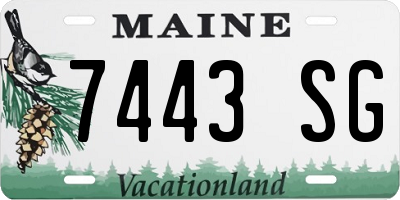 ME license plate 7443SG