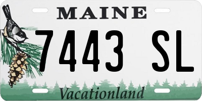ME license plate 7443SL