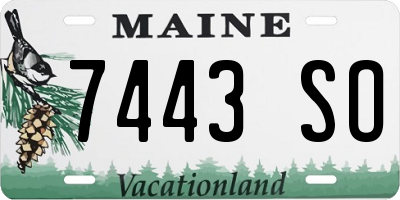 ME license plate 7443SO