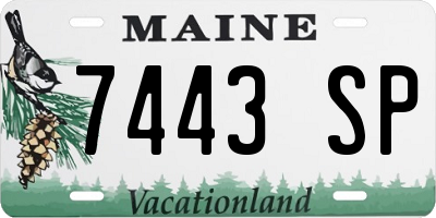 ME license plate 7443SP