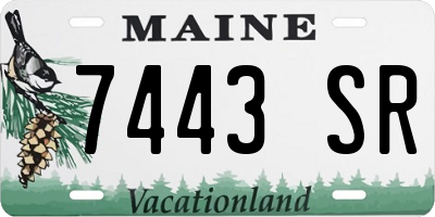 ME license plate 7443SR