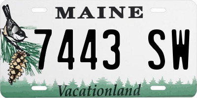 ME license plate 7443SW