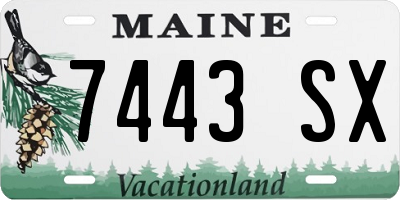 ME license plate 7443SX