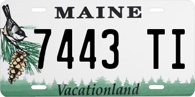 ME license plate 7443TI