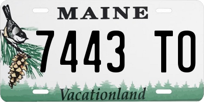ME license plate 7443TO