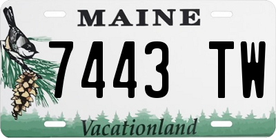 ME license plate 7443TW