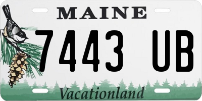 ME license plate 7443UB