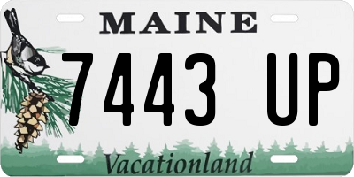 ME license plate 7443UP