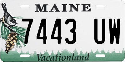 ME license plate 7443UW