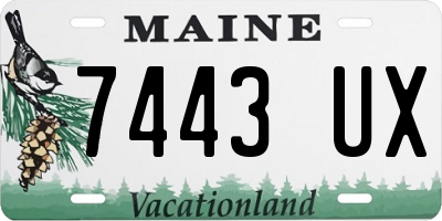 ME license plate 7443UX