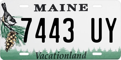 ME license plate 7443UY