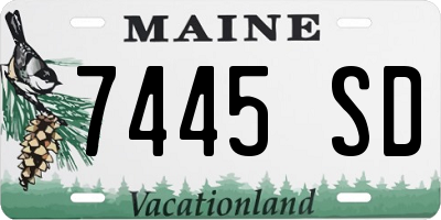 ME license plate 7445SD