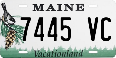 ME license plate 7445VC