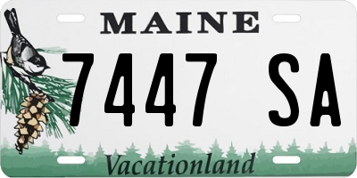 ME license plate 7447SA