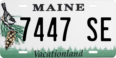 ME license plate 7447SE
