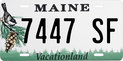 ME license plate 7447SF