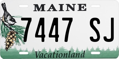 ME license plate 7447SJ