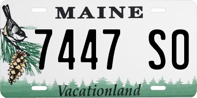 ME license plate 7447SO