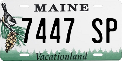 ME license plate 7447SP