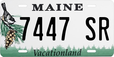 ME license plate 7447SR