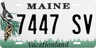 ME license plate 7447SV