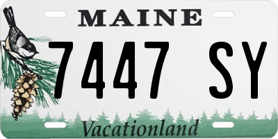 ME license plate 7447SY