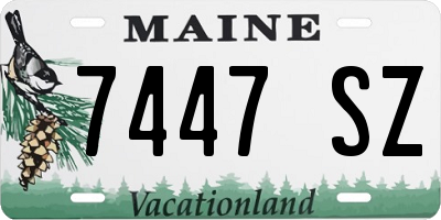 ME license plate 7447SZ